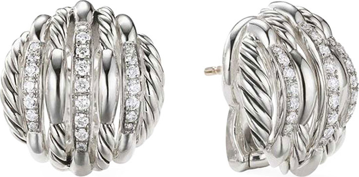 David Yurman Tides Diamond & Cable Stud Earrings