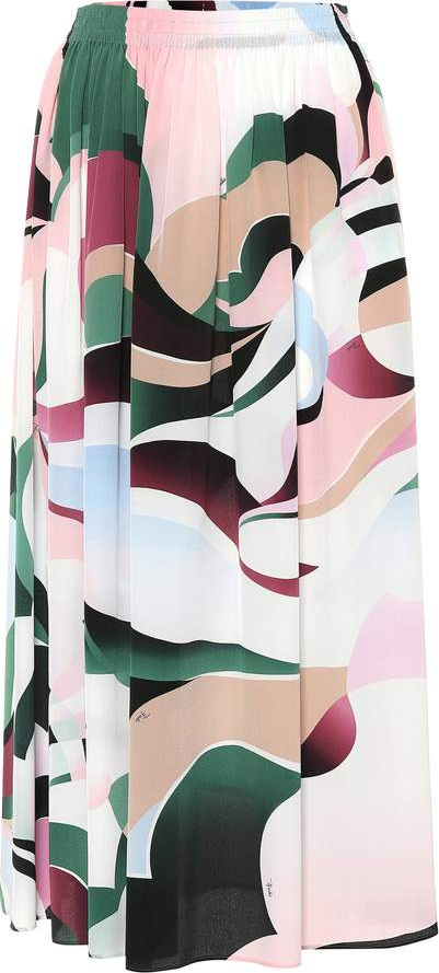 Emilio Pucci Printed silk midi skirt