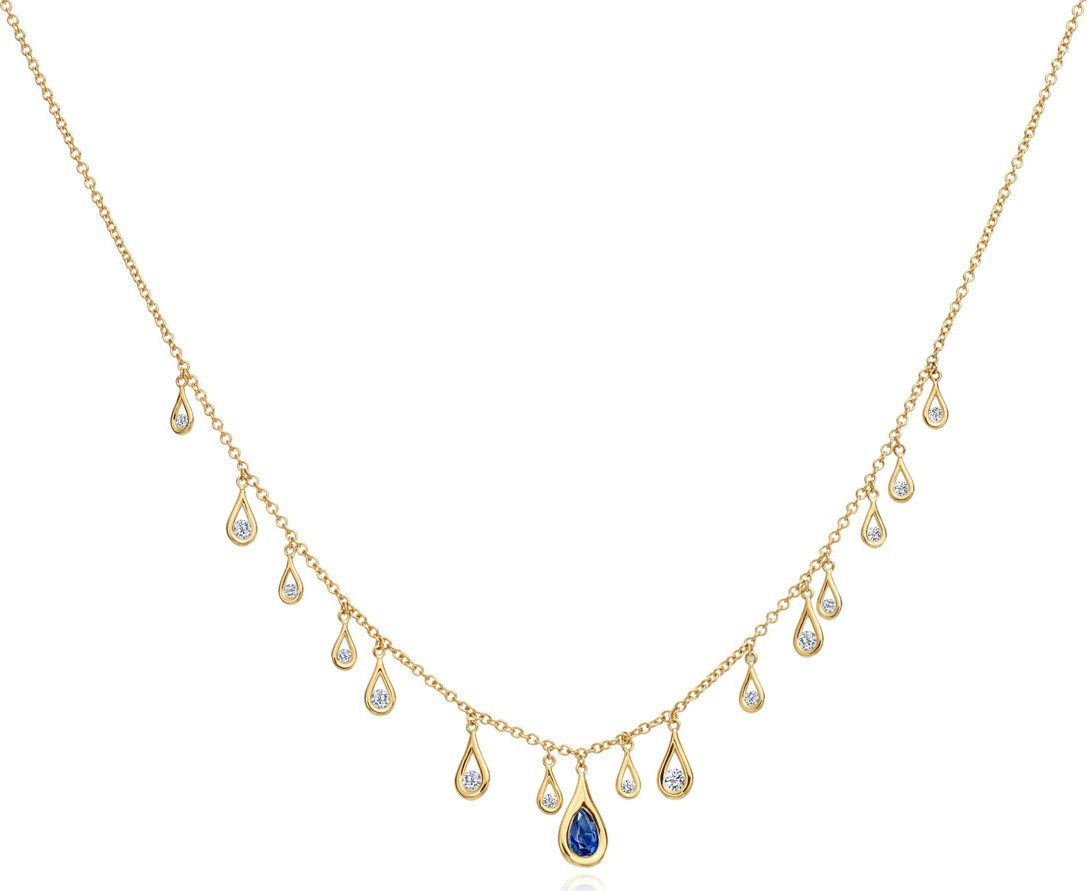 Maria Canale 18k Gold, Diamond & Sapphire Drop Necklace