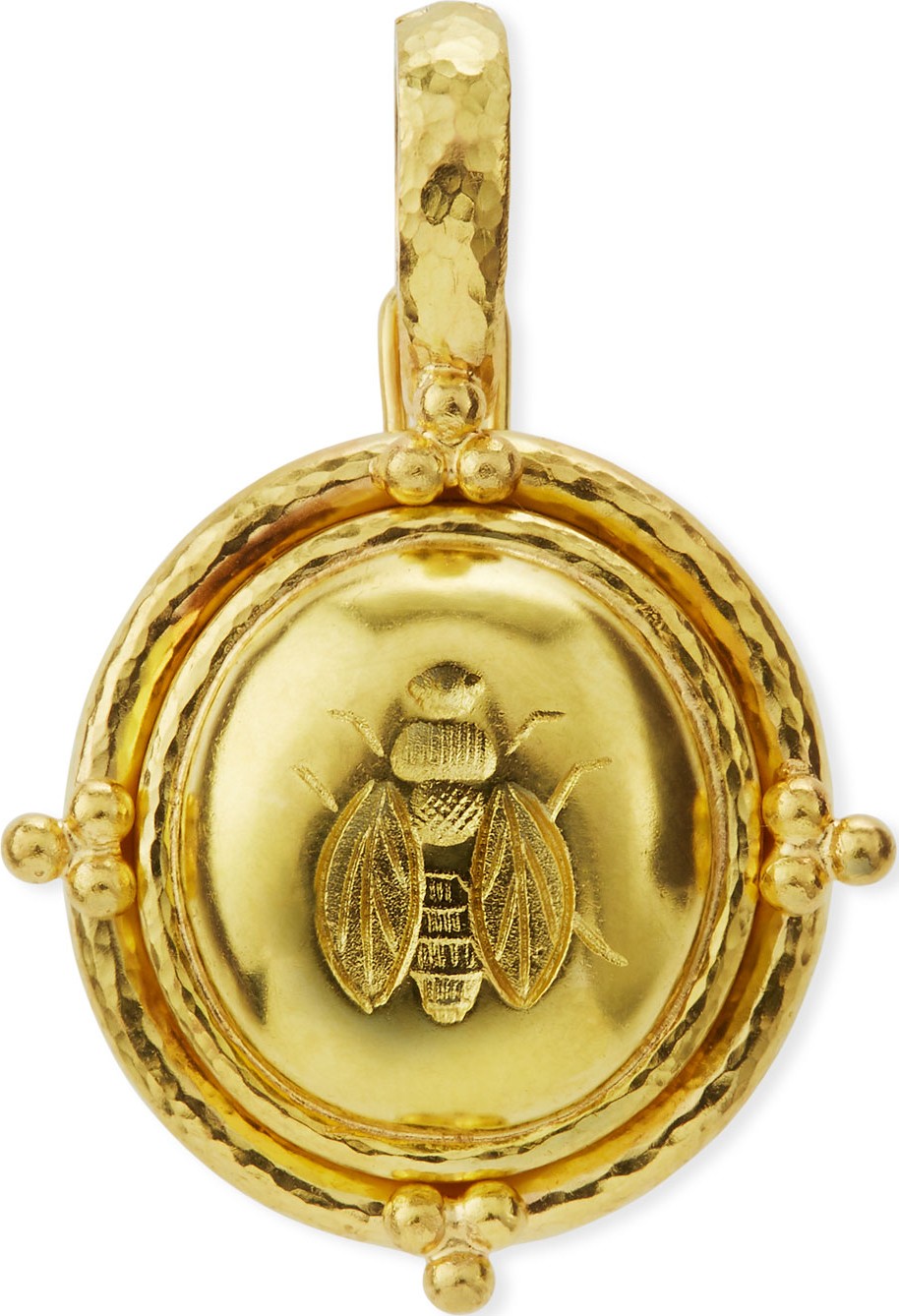 Elizabeth Locke 19k Gold Oval Honey Bee Pendant