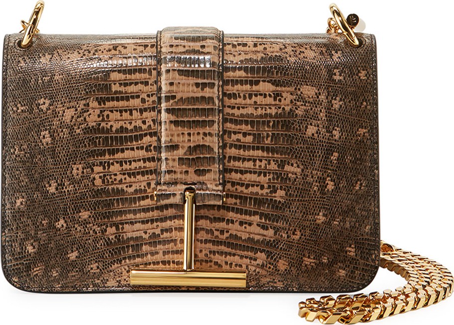 TOM FORD Tara Chain Tejus Lizard Shoulder Bag