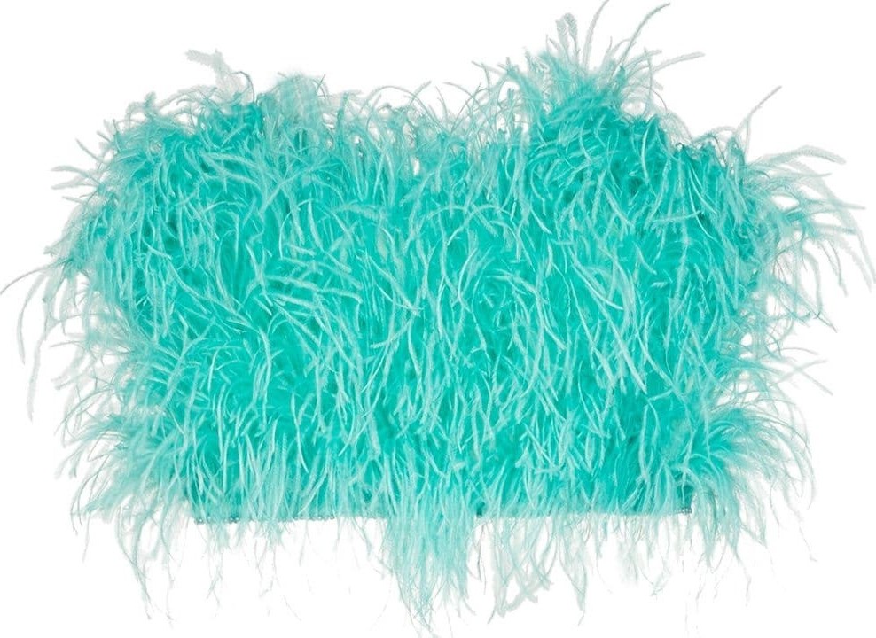 Attico OSTRICH FEATHER CROPPED BUSTIER