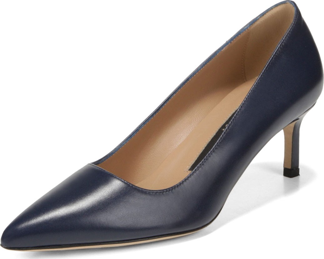 Via Spiga Nikole Leather Mid-Heel Pumps