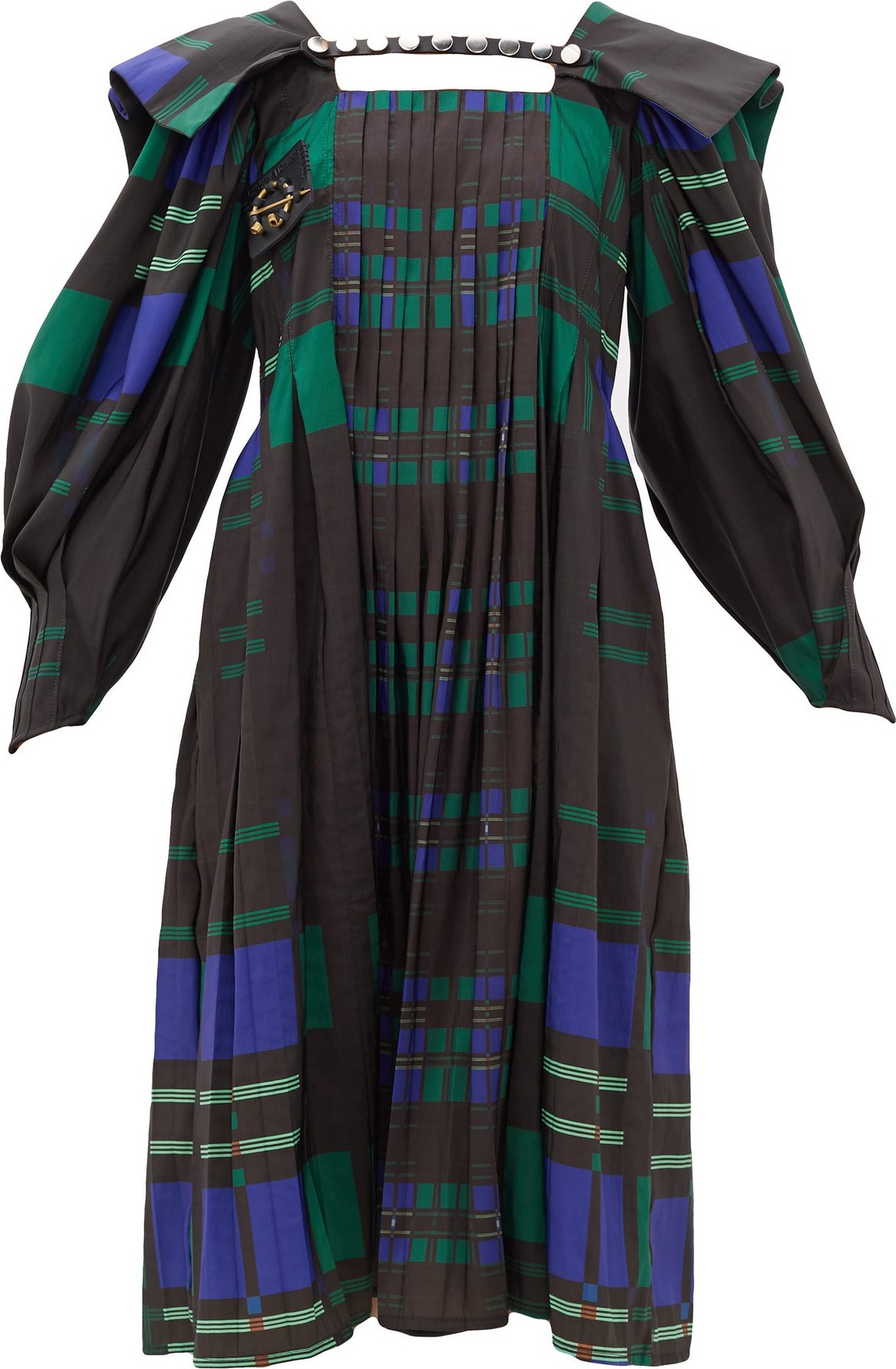 Chopova Lowena Tartan-print poplin dress