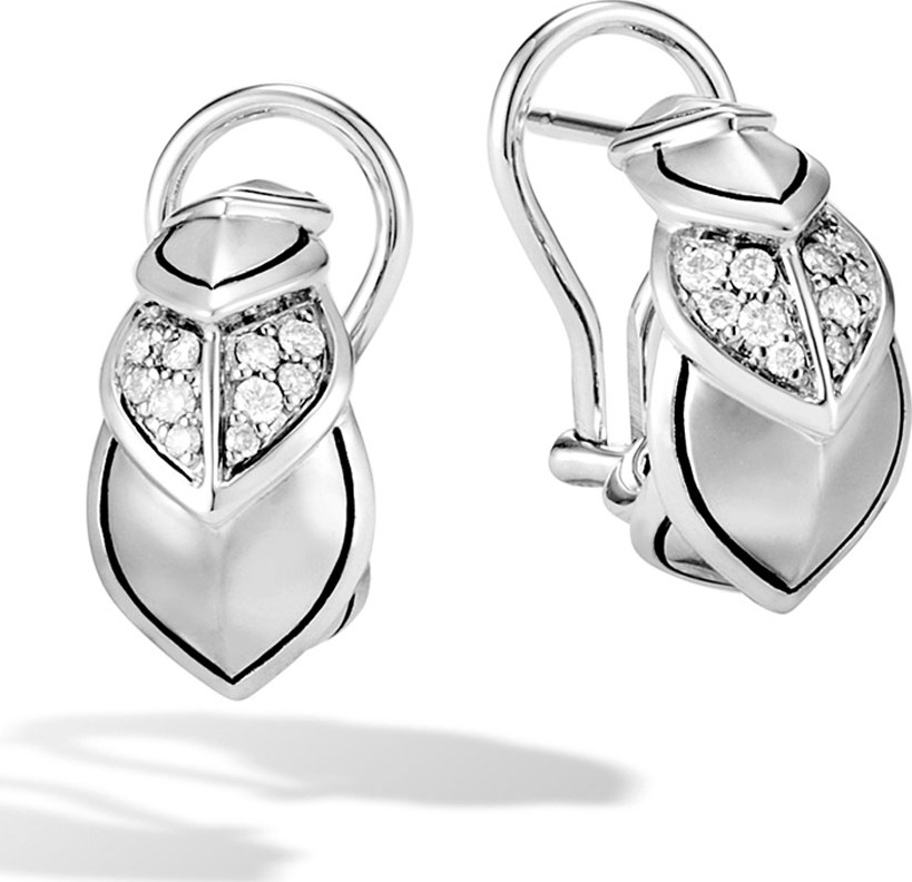 John Hardy Legends Naga Diamond Huggie Hoop Earrings