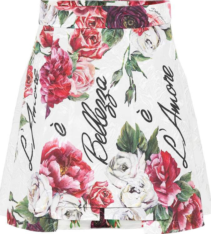 Dolce & Gabbana Floral brocade cotton-blend skirt