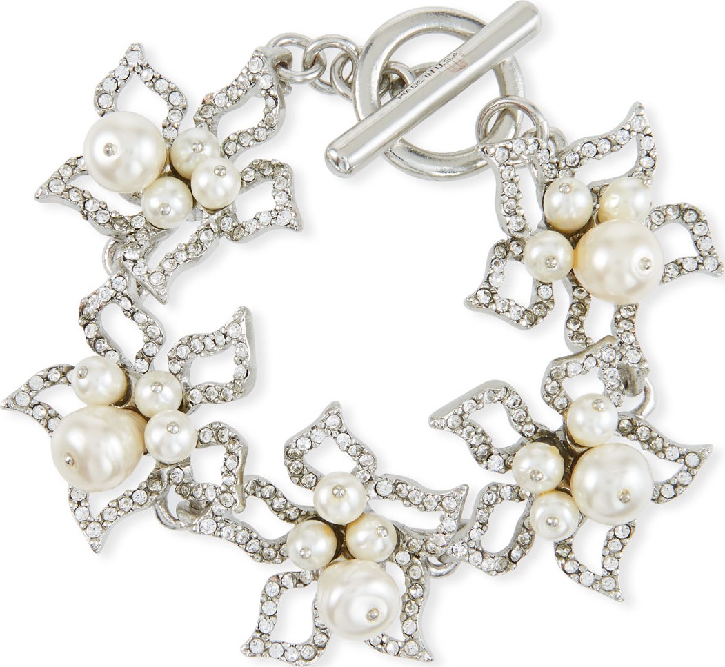 Oscar De La Renta Pave Petal Bracelet