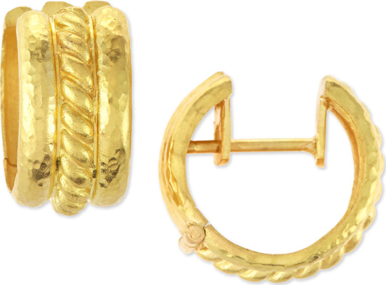 Elizabeth Locke Braided 19K Gold Hoop Earrings