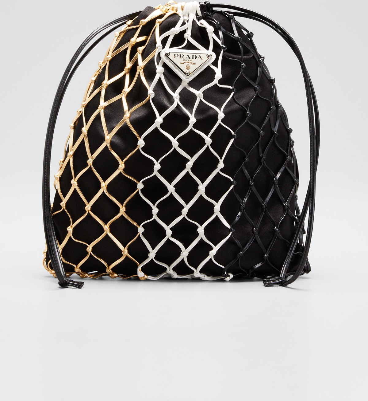 Prada Colorblock Net Pouch Bag