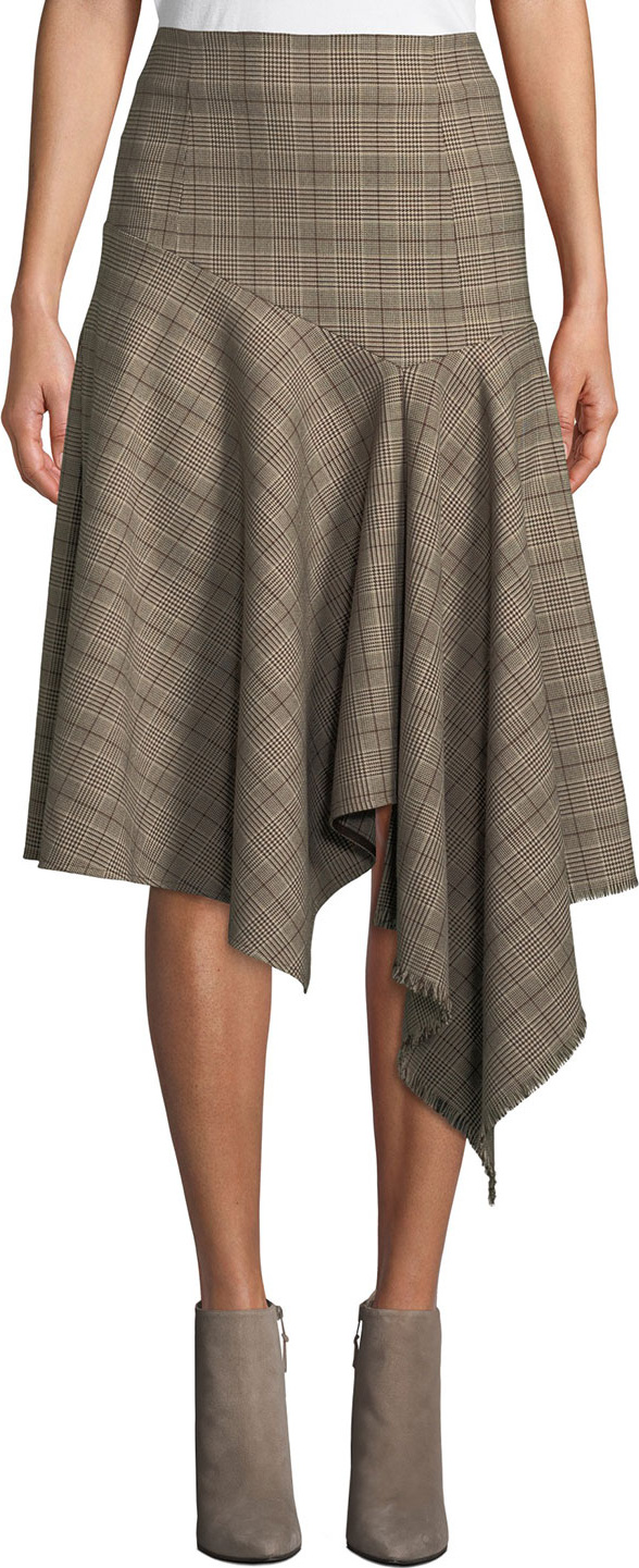 Nanette Lepore First Bet Asymmetric Plaid Skirt