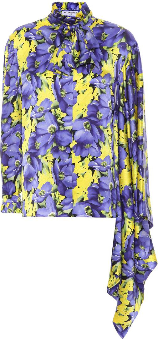 Balenciaga Printed silk satin blouse