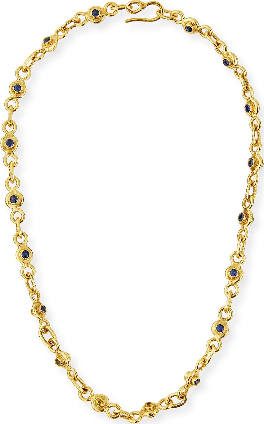 Jean Mahie 22K Gold Blue & Yellow Sapphire Necklace, 19"