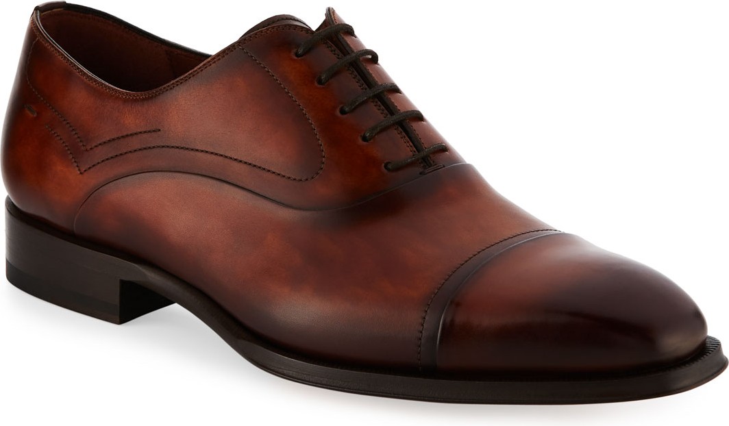 MAGNANNI Cap-Toe Leather Oxford Shoe