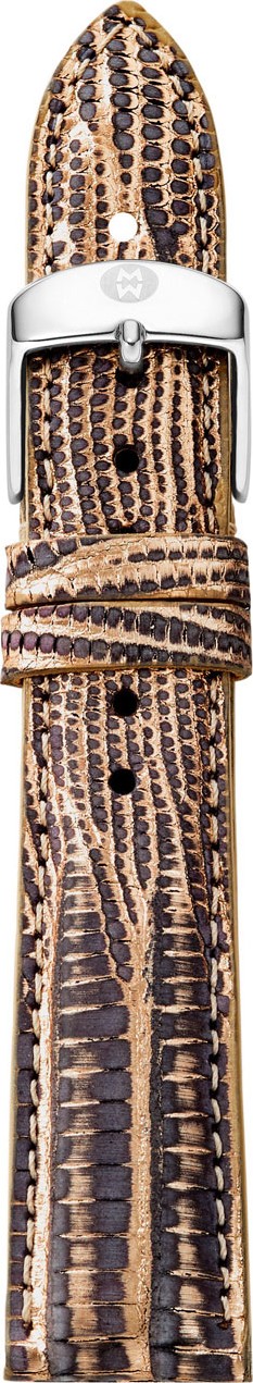MICHELE 16mm Lizard Watch Strap, Gray/Rose