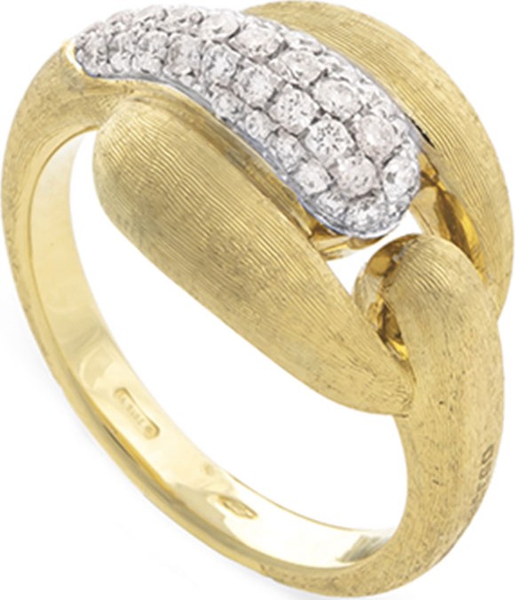 Marco Bicego Legami 18k Diamond Pave Interlock Ring, Size 7