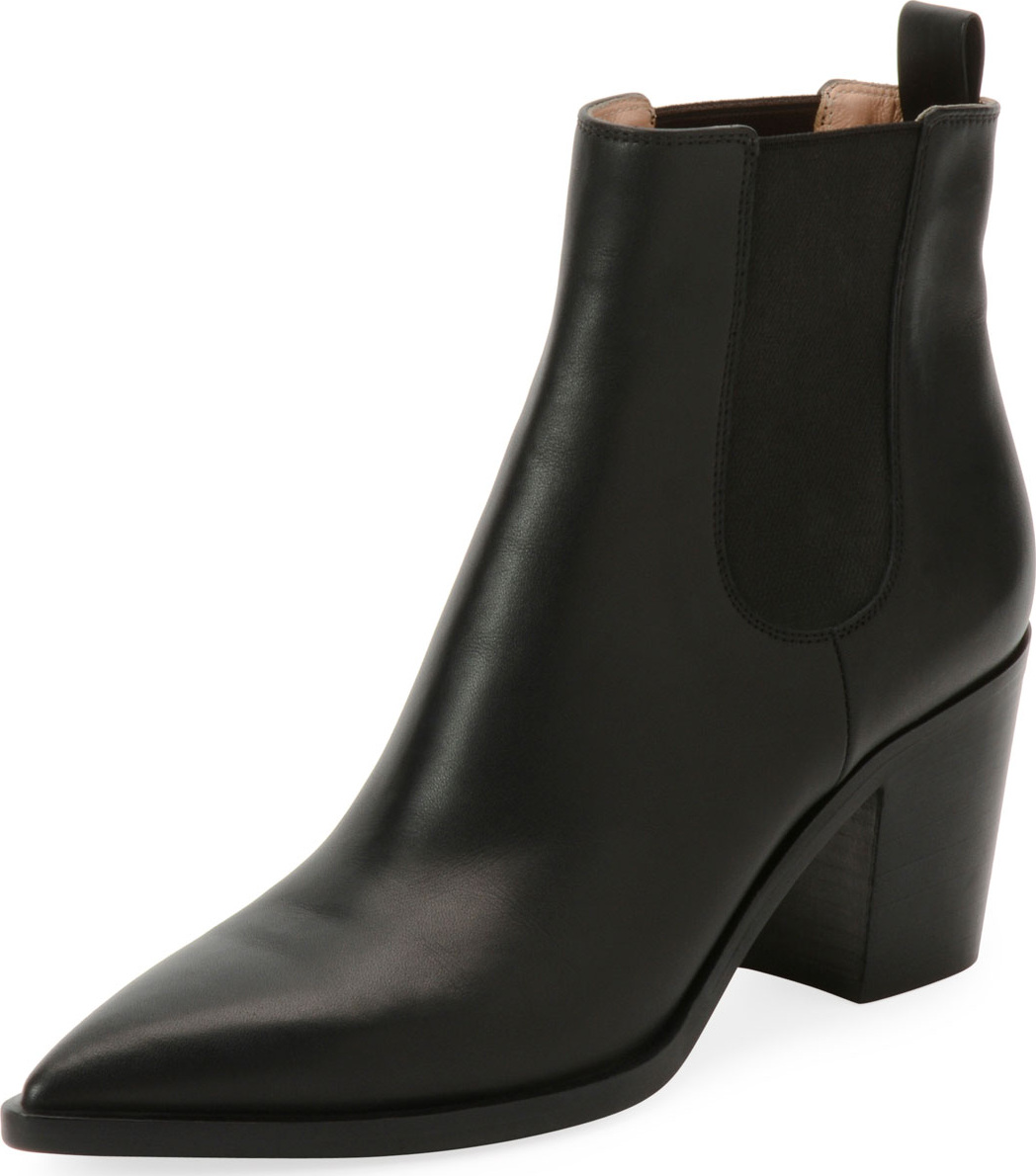 Gianvito Rossi Leather Western Chelsea Booties