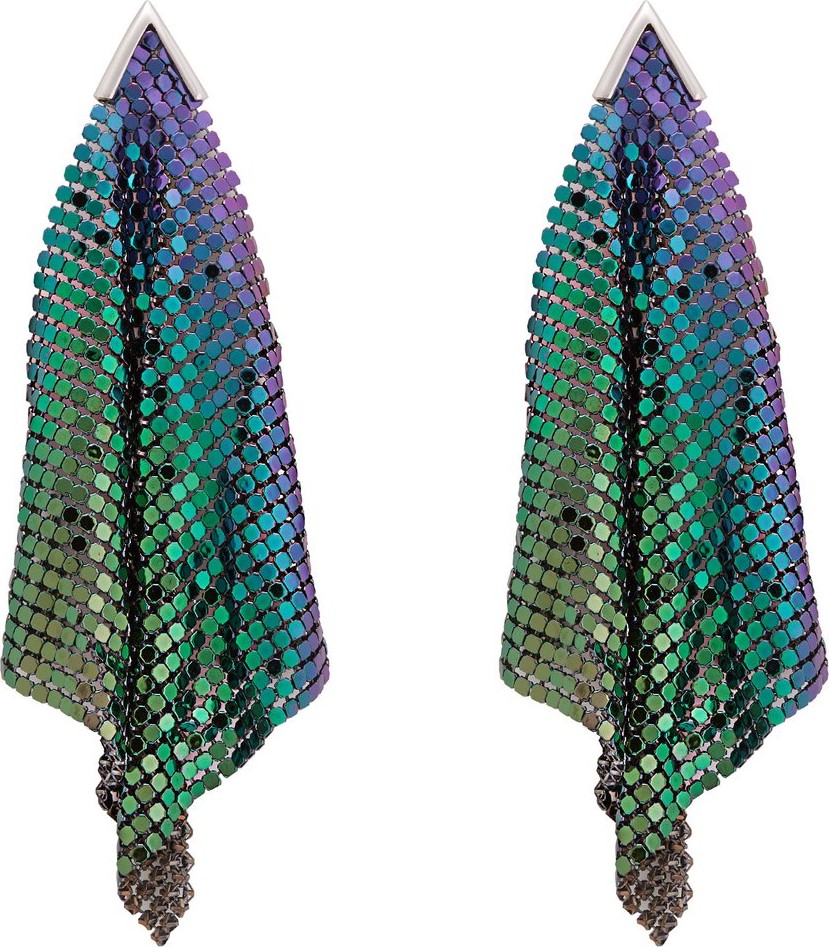 Christopher Kane Iridescent-chainmail drop earrings