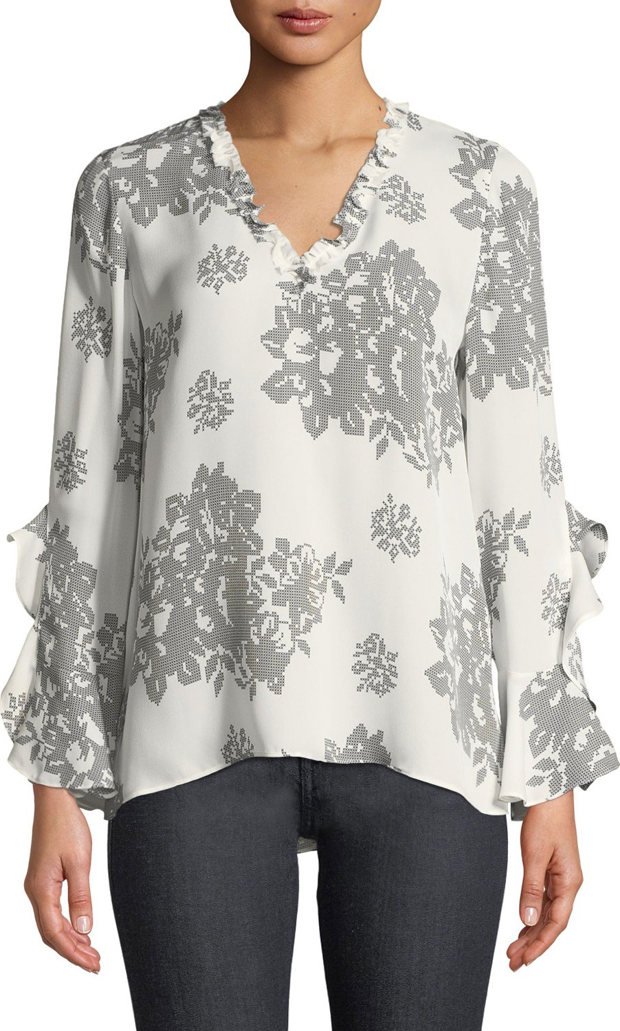 KOBI HALPERIN Rafa Floral-Print Silk Blouse