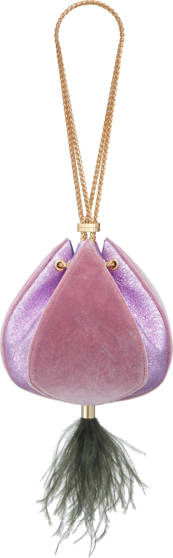 The Volon Cindy Leather & Velvet Clutch