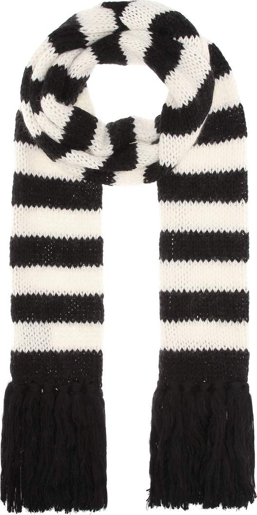 Saint Laurent Striped wool-blend scarf