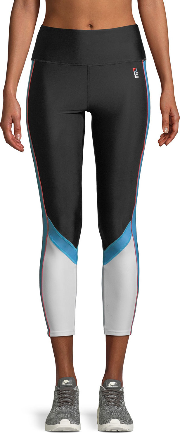 P.E Nation Backboard 7/8 High-Rise Paneled Cropped Leggings
