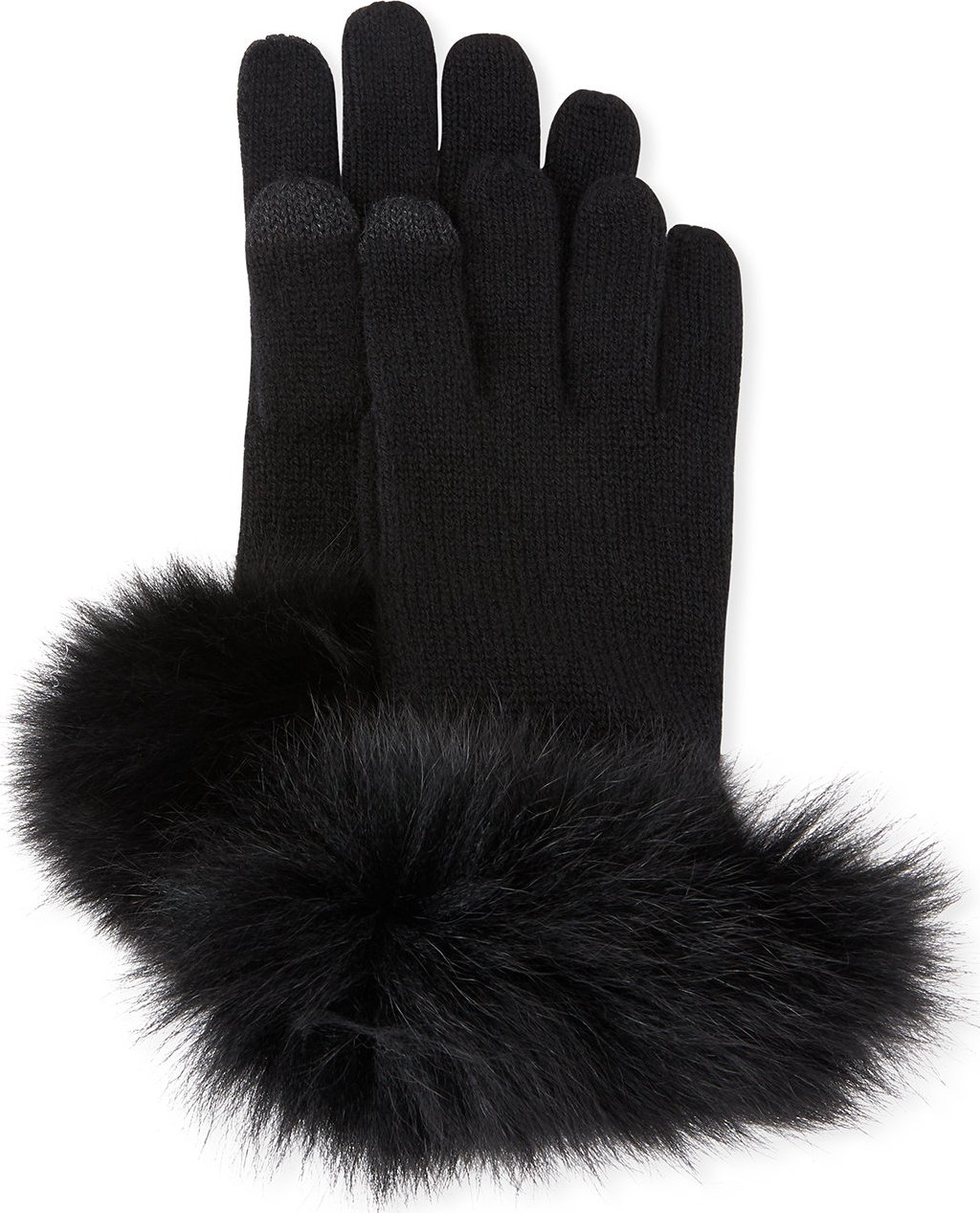 Sofia Cashmere Cashmere Gloves w/ Fur Cuffs