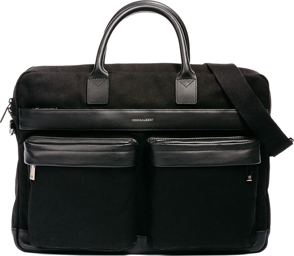 Hook & Albert Canvas Casual Briefcase, Black