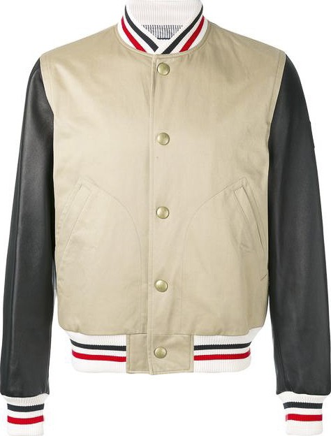 Moncler striped detail bomber jacket