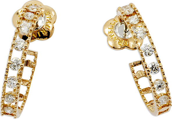 Staurino Fratelli Allegra 18k Rose Gold Small Diamond Hoop Earrings