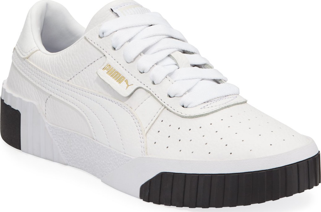 PUMA Cali Low-Top Pebbled Leather Sneakers