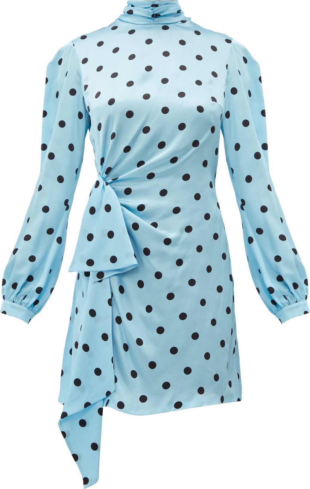 Raquel Diniz Barbara draped polka dot-print silk dress