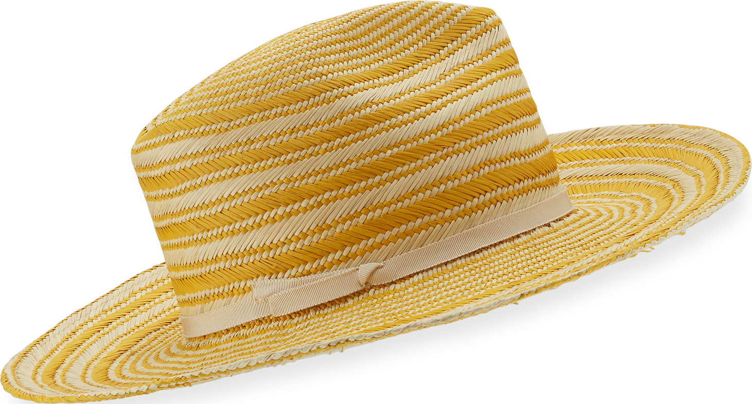 Yestadt Millinery Somba Patterned Straw Fedora Hat