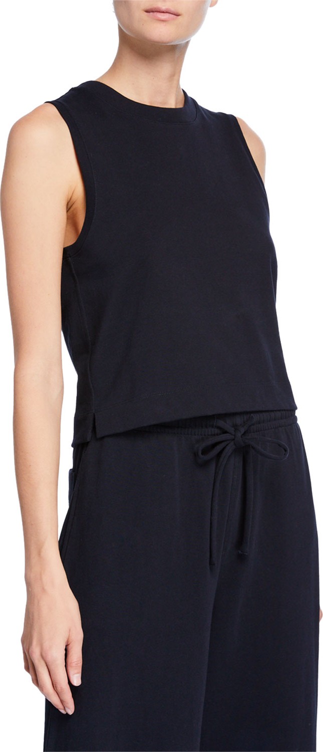 Vince Cropped Cotton Shell Tank