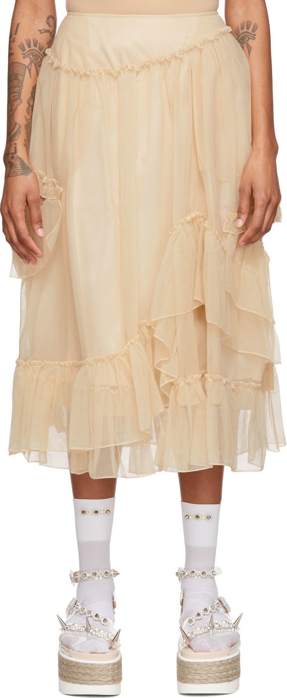 Simone Rocha Beige Bite Skirt