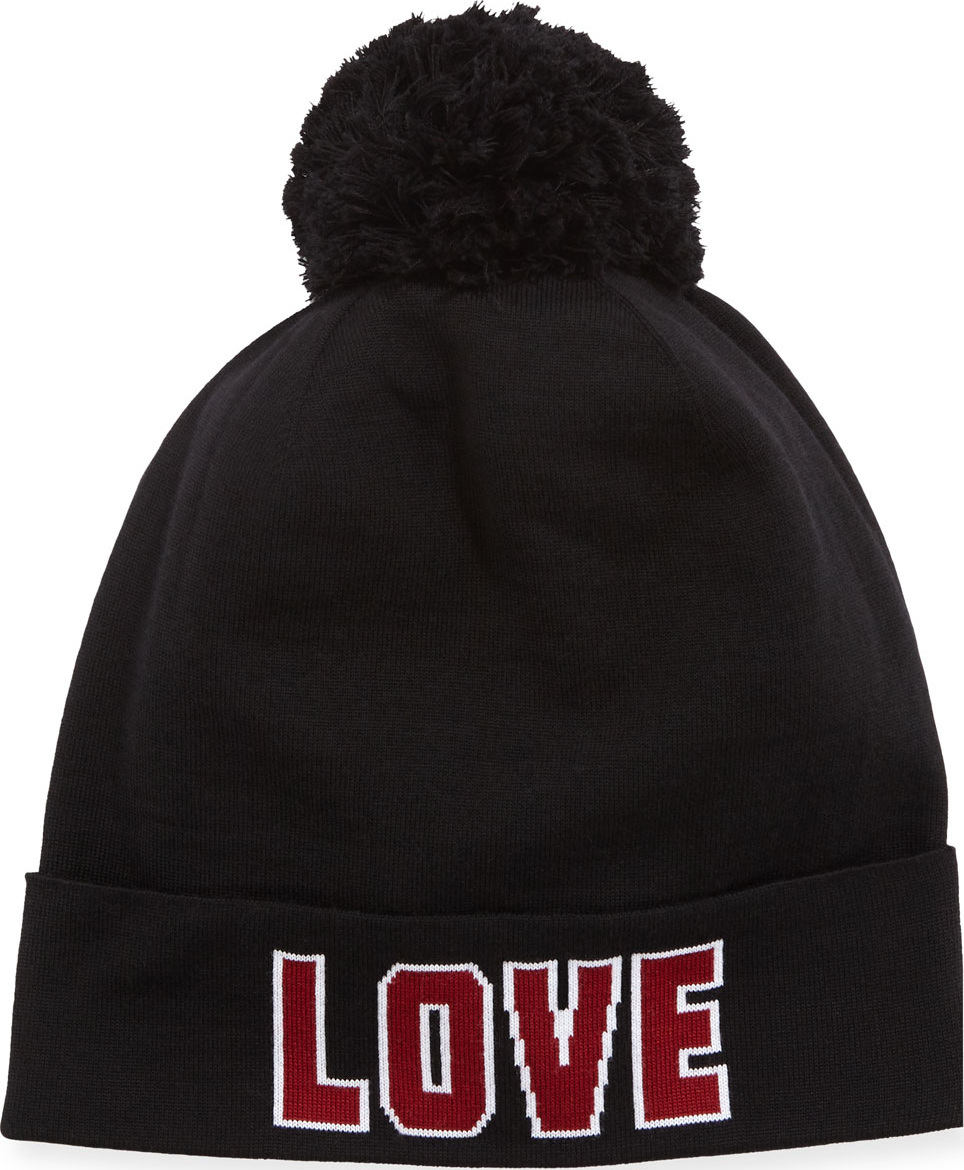 Dolce & Gabbana Love D&G Knit Pompom Beanie Hat
