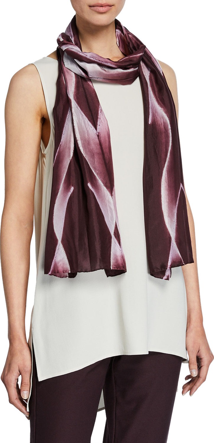 Eileen Fisher Shibori Helix Silk Scarf