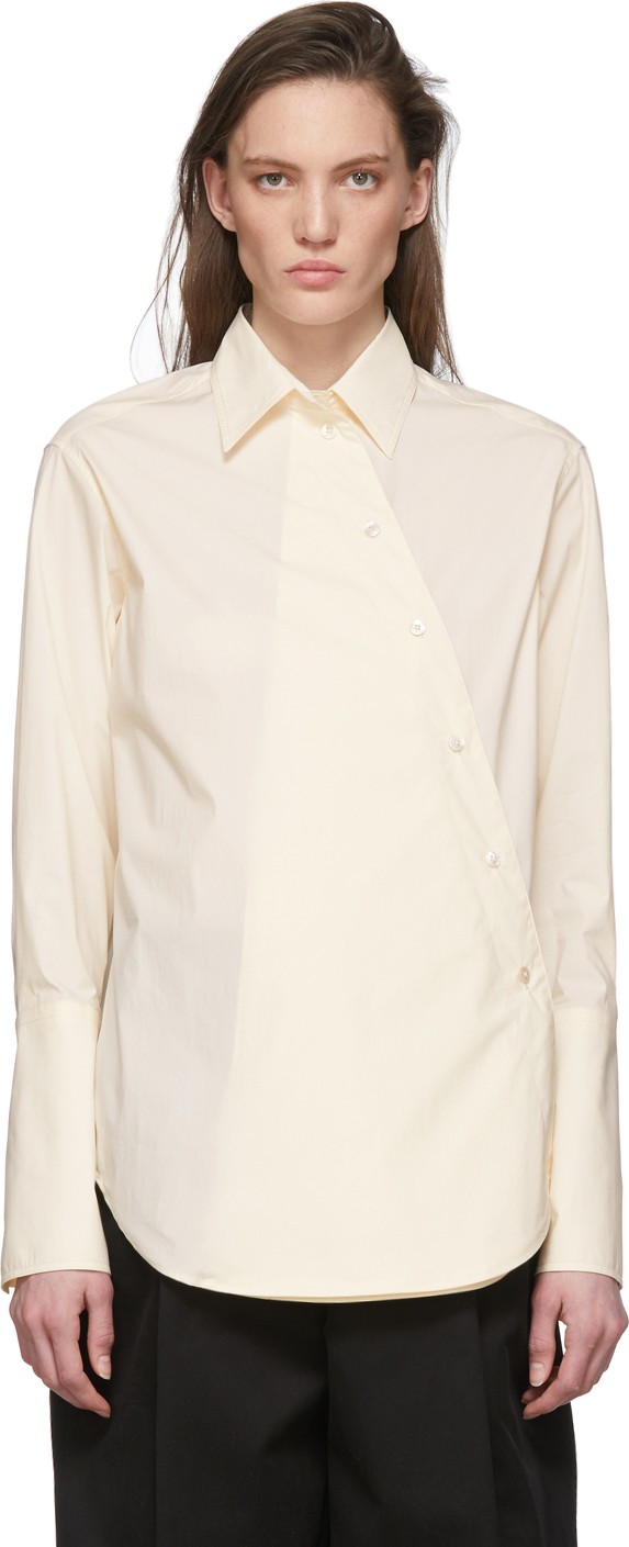 Studio Nicholson Off-White Cross Over Shirt