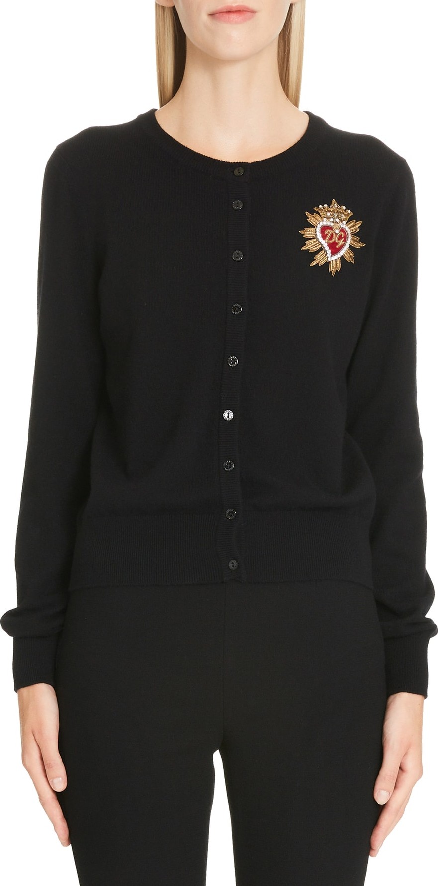 Dolce & Gabbana Sacred Heart Embellished Cashmere Cardigan
