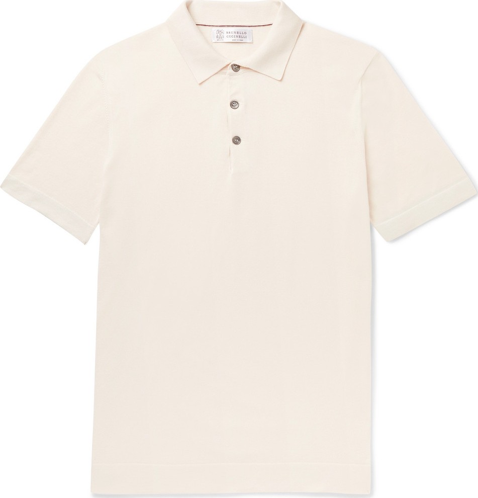 Brunello Cucinelli Slim-Fit Knitted Cotton Polo Shirt