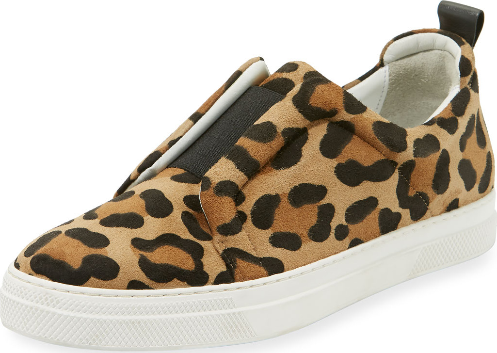 Pierre Hardy Slider Leopard-Print Suede Stretch Low-Top Sneaker