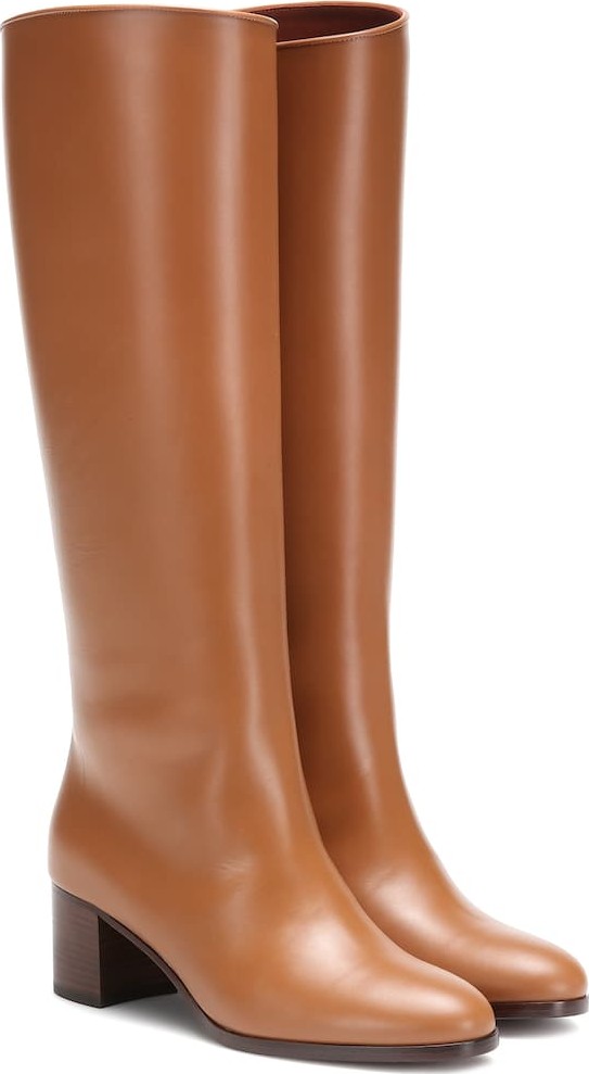 Loro Piana Paris 55 leather knee-high boots