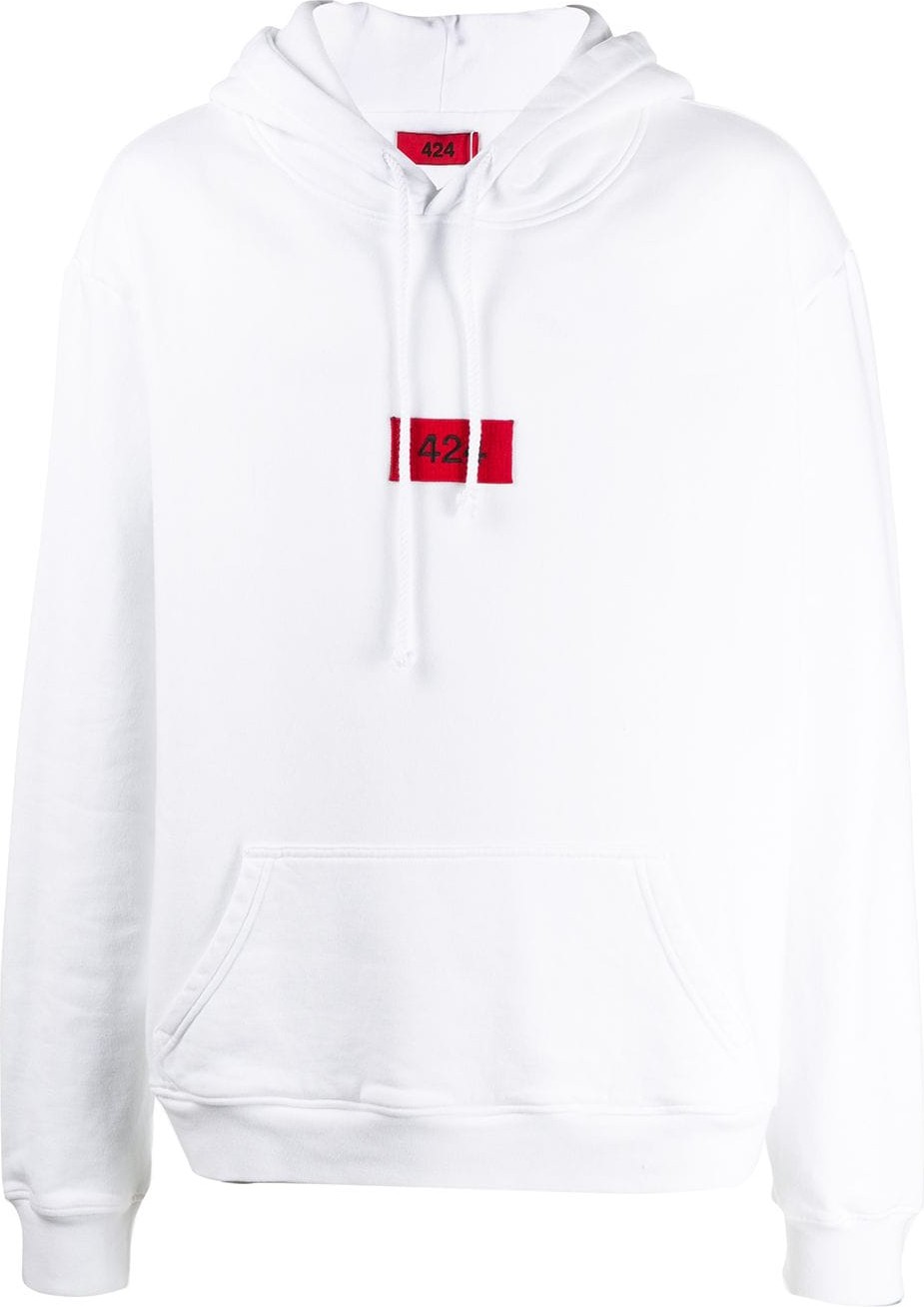 424 Fairfax Embroidered logo patch boxy fit hoodie