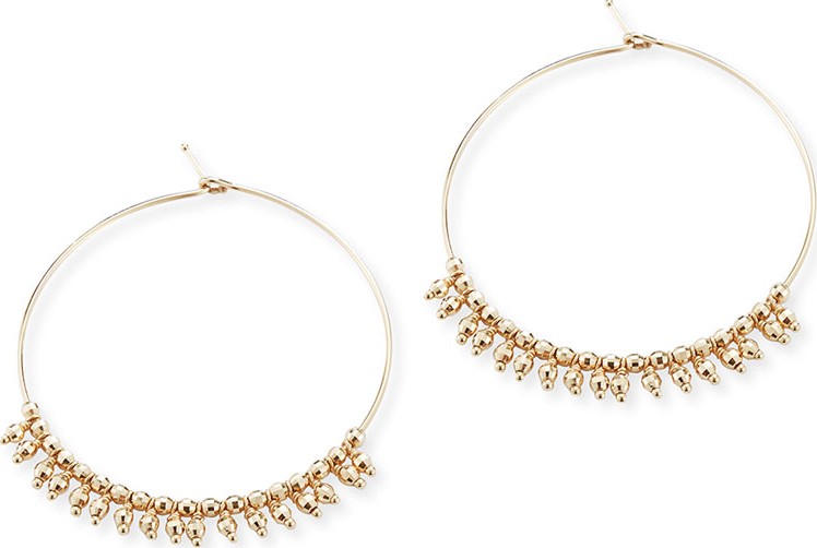 Mizuki 14k Gold Hoop Dangle Earrings