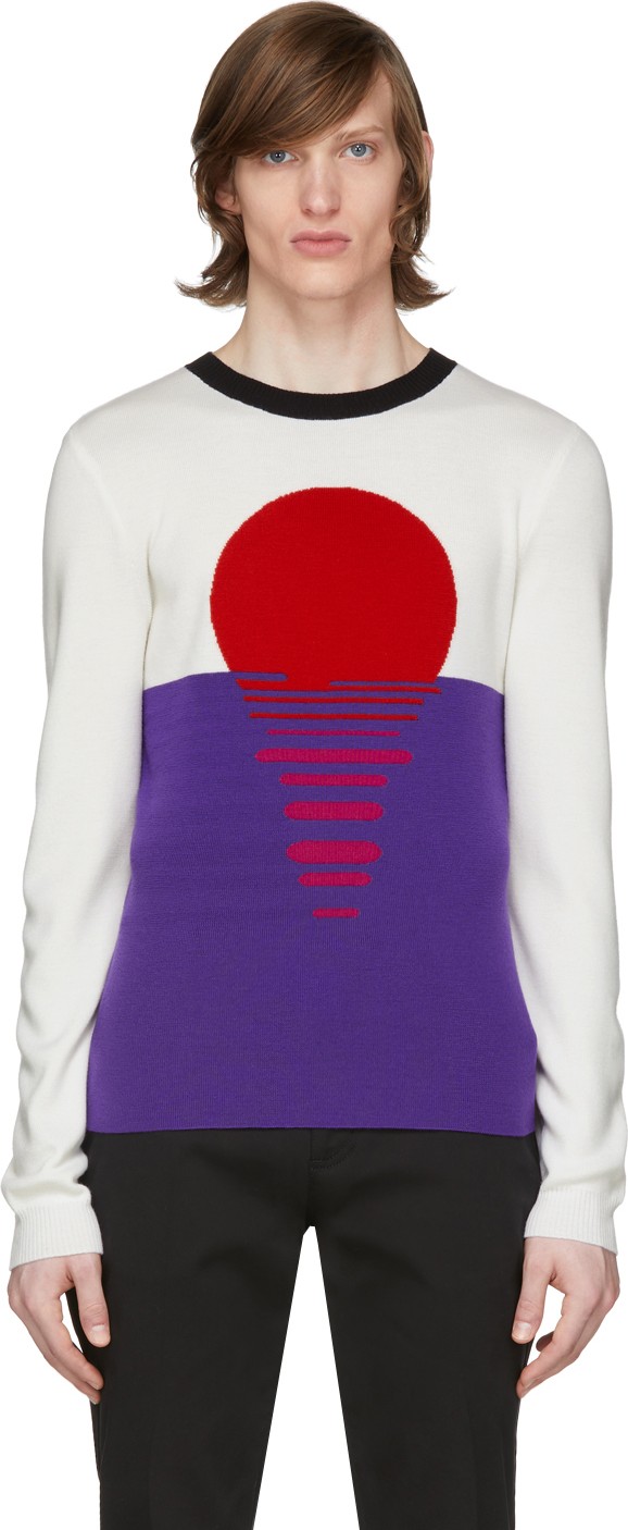 Paco Rabanne Off-White & Purple Sunset Sweater