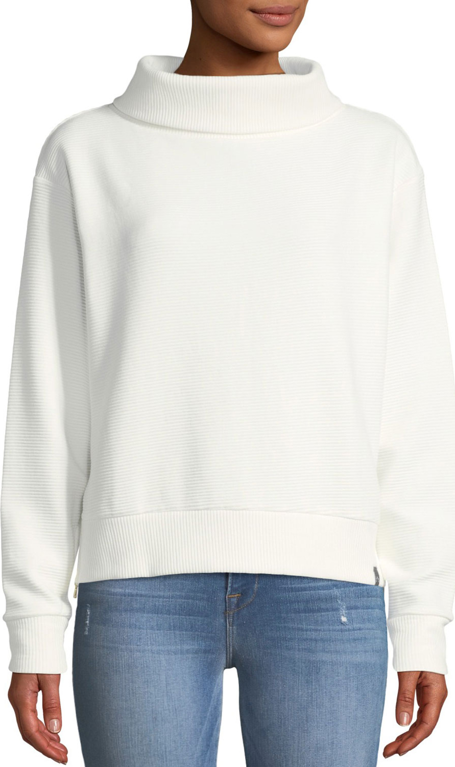 Varley Simon Ribbed Side-Zip Sweater