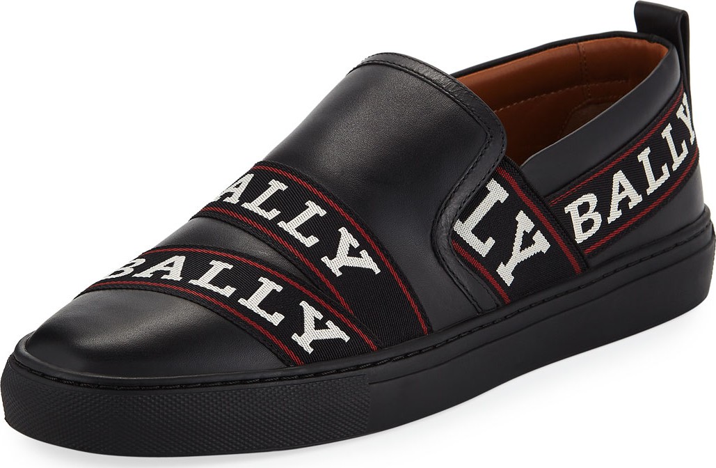 Bally Men's Helia Logo-Ribbon Slip-On Sneakers