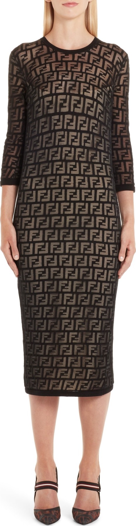 Fendi FF Devoré Knit Dress