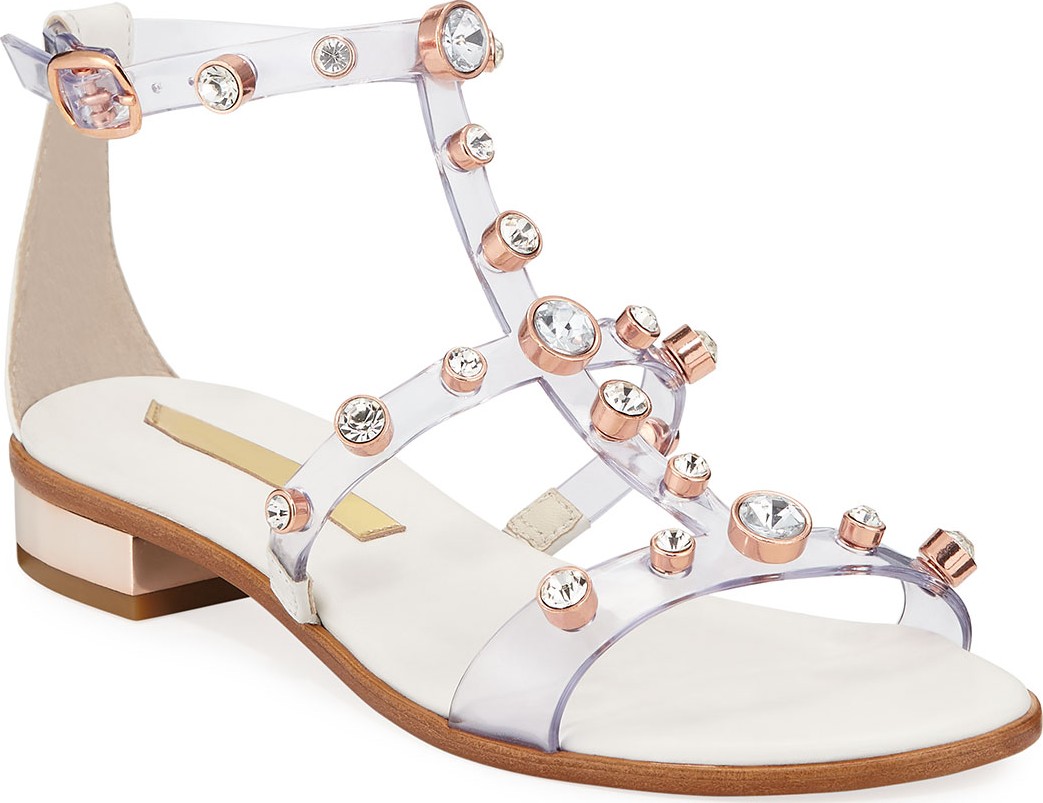 Sophia Webster Dina Transparent Crystal-Caged Sandals
