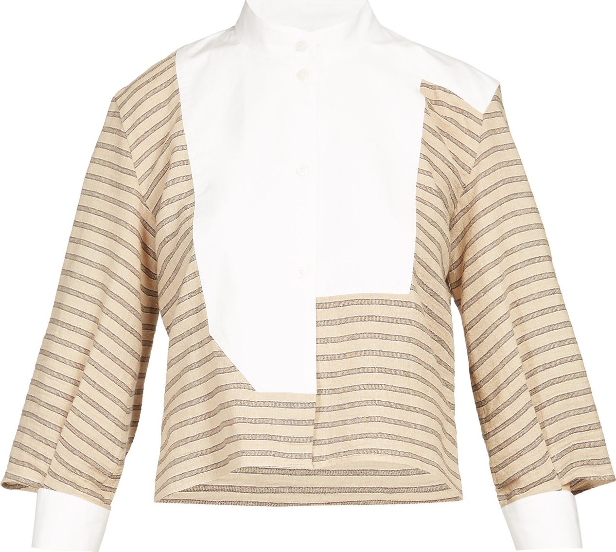 LOEWE Poplin-bib striped linen top