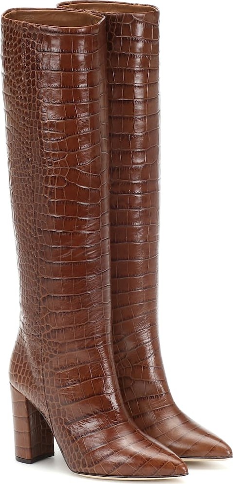 Paris Texas Croc-effect leather boots